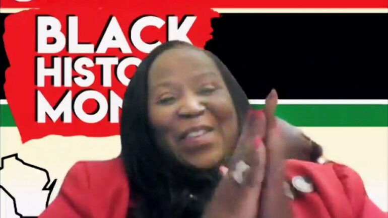 Rep. Shelia Stubbs speaks during the Black History Month virtual event hosted by the Wisconsin Legislative Black Caucus. Rep. Shelia Stubbs speaks during the Black History Month virtual event hosted by the Wisconsin Legislative Black Caucus.