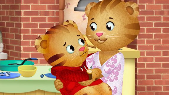 Daniel Tiger with mom