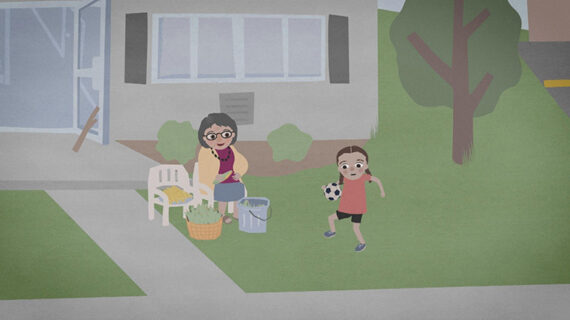 Still from Wisconsin Life Animated short Las Chicas y Chicos de Blossom Street