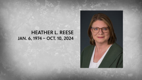 A portrait of Heather L. Reese next to text that says 