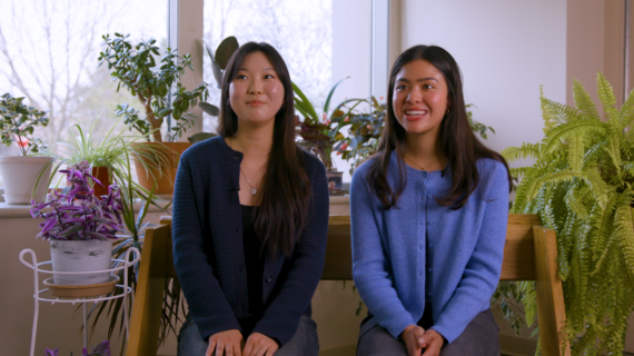 Empowering youth voices: Inside PBS Wisconsin Education’s ‘Field Notes’ Two young people sit together on a bench during an interview for a video series.